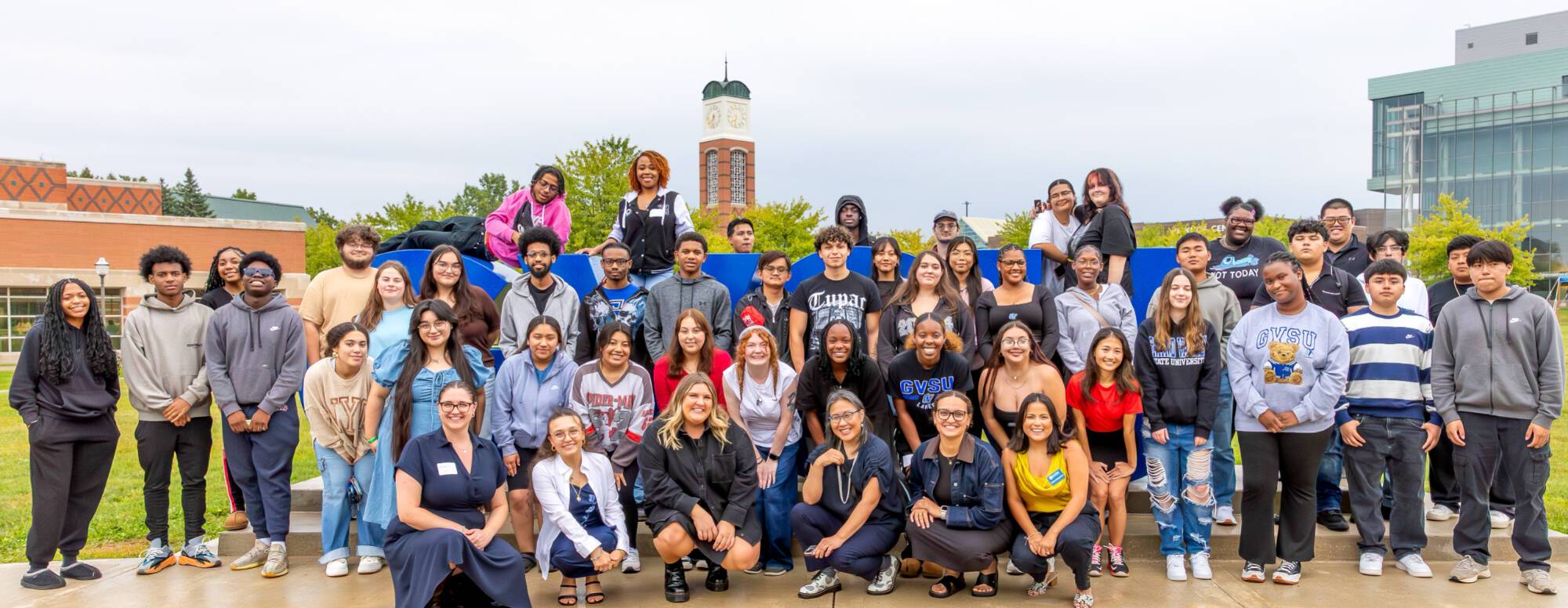 Battle Creek Central High School students on campus at GVSU